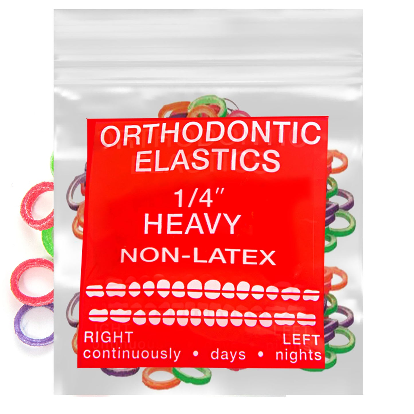 Neon Non-Latex 100 counts Intraoral Elastic Bands Orthodontic Elastics Dental Rubber Bands