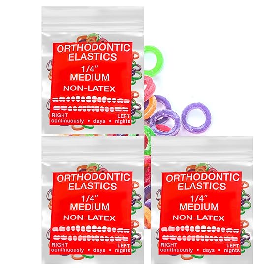 Neon non-Latex 3 Packs 300 counts Intraoral Elastic Bands Orthodontic Elastics Dental Rubber Bands Made in US