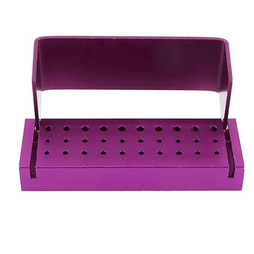 LA MIERE 30 Holes Dental Disinfection Burs Holder Station, Bur Block Organizer with Cover Autoclavable Opening Box Case Aluminum for Lab, Dentist Tool