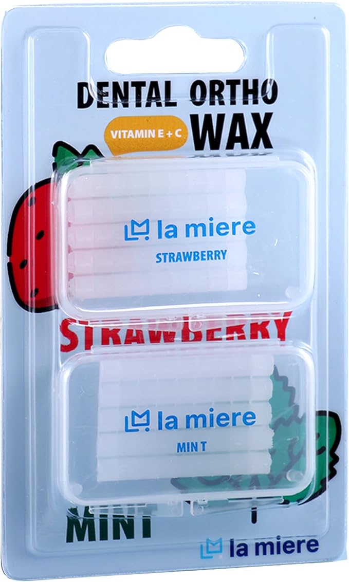LA MIERE 2 Boxes Pre-Cut Food Grade Dental Wax Orthodontic Wax Braces Wax Shield Lips & Gums Dental Teeth Braces Wearer