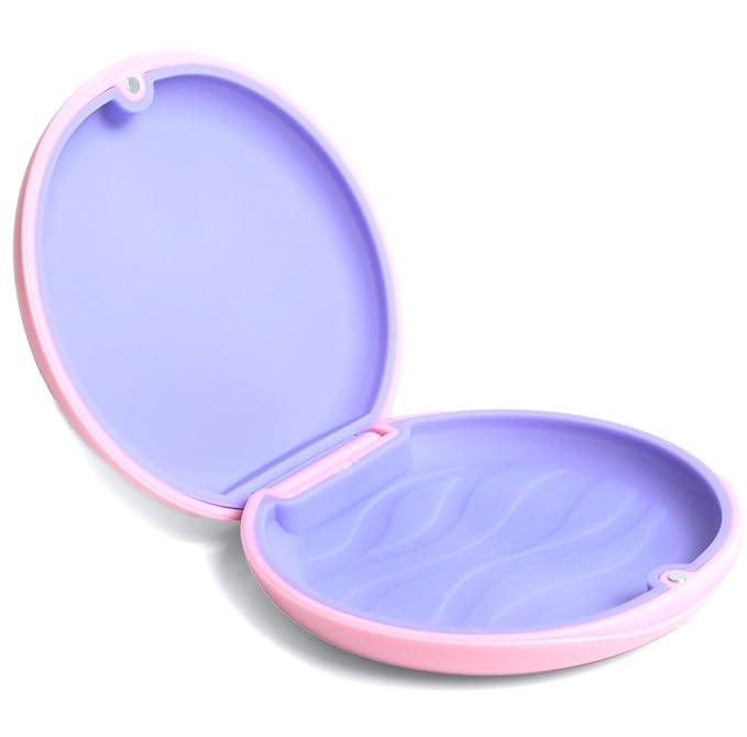 Retainer Case, Slim Aligner Case Compatible with Invisalign, Night Mouth Guard Case, Retainer Holder, Food Grade Silicone Pad, Magnetic Closure
