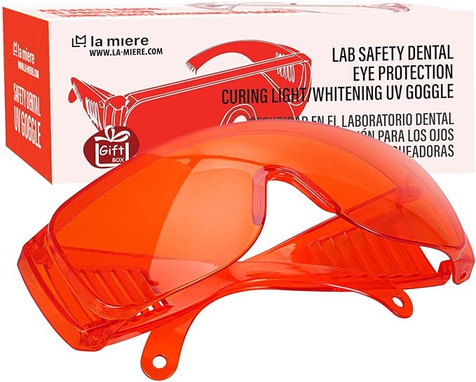 LA MIERE Curing Light Orange Glasses Dental, Teeth Whitening Safety Glasses, Dental Eyewear LED Protective Goggles, 1 Pack