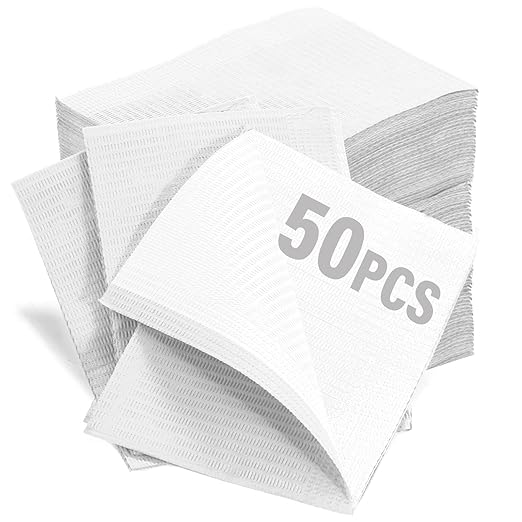 Diamond Embossed Dental Bibs 13"x18" - 3 Ply Waterproof Tattoo Bib Sheet for Patients - Dentist or Medical Tray Cover and Nail Table Cover Supplies 125P/Bag