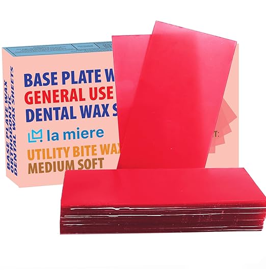 LA MIERE 20PCS Dental Base Plate Wax - Molding Casting Wax Sheet Denture Utility Bite Casting Sheets