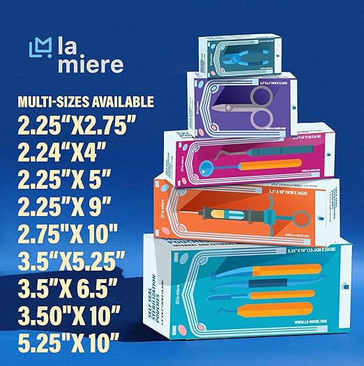 5.25"X10” 200P Self Sterilization Pouches for Dental Offices, Autoclave Bags Pouch for Dentist Tools, for Cleaning Tools, 200 Pouches Per Box, 1 Box of Paper Box
