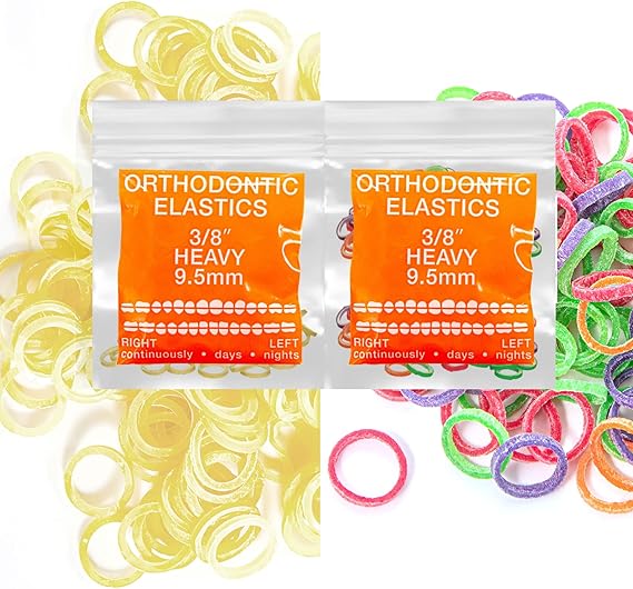 Dual Latex Free packs Intraoral Elastic Bands Orthodontic Elastics Dental Rubber Bands, braces, tooth gap MADE IN US