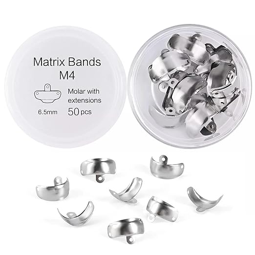 50PCS M4 Decidious Metal Sectional Matrix Band, Dental Sectional Contoured Matrices Matrix Bands, Metal Matrices