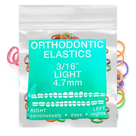 Clear Non-Latex 100 counts, Intraoral Orthodontic Elastics Rubber Bands Made in US