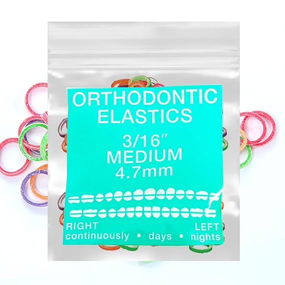 Clear Non-Latex 100 counts, Intraoral Orthodontic Elastics Rubber Bands Made in US