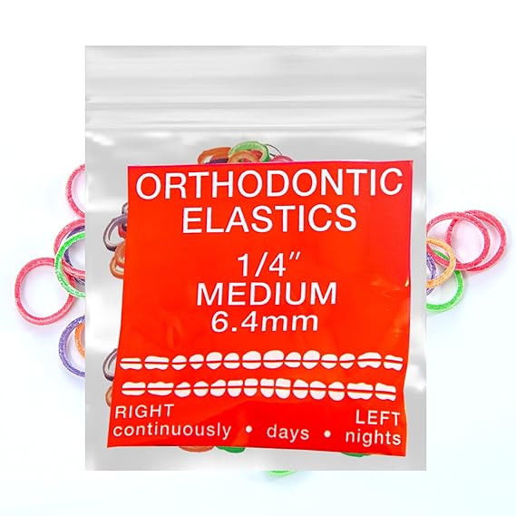 Clear Non-Latex 100 counts, Intraoral Orthodontic Elastics Rubber Bands Made in US