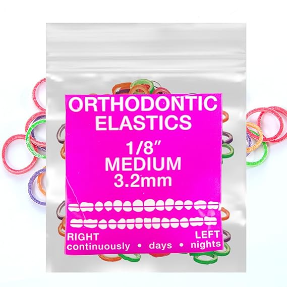 Clear Non-Latex 100 counts, Intraoral Orthodontic Elastics Rubber Bands Made in US