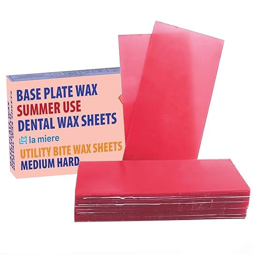 LA MIERE 20PCS Dental Base Plate Wax - Molding Casting Wax Sheet Denture Utility Bite Casting Sheets