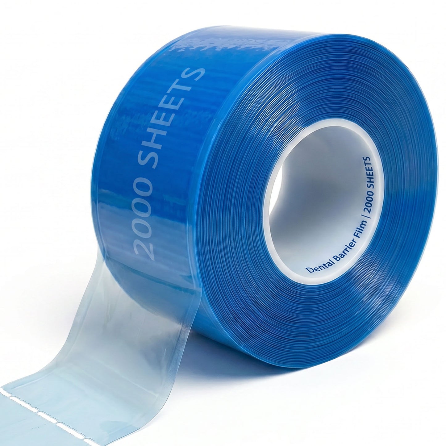2000 Sheets Blue Barrier Film with Adhesive Coating 4"x 6" Perforated Sheets Adhesive Barrier Film for Dental, Medical & Tattoo, Roll Only