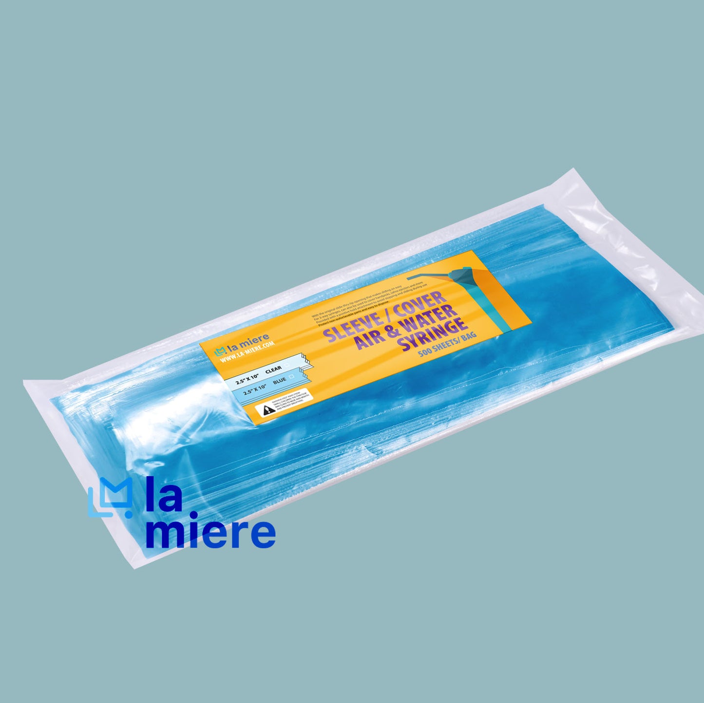 Blue Refill 500/PK 2.5 inch X 10 inch Air and Water Syringe Sleeve, Precut Opening Syringe Sleeve,3 -Way Syringes