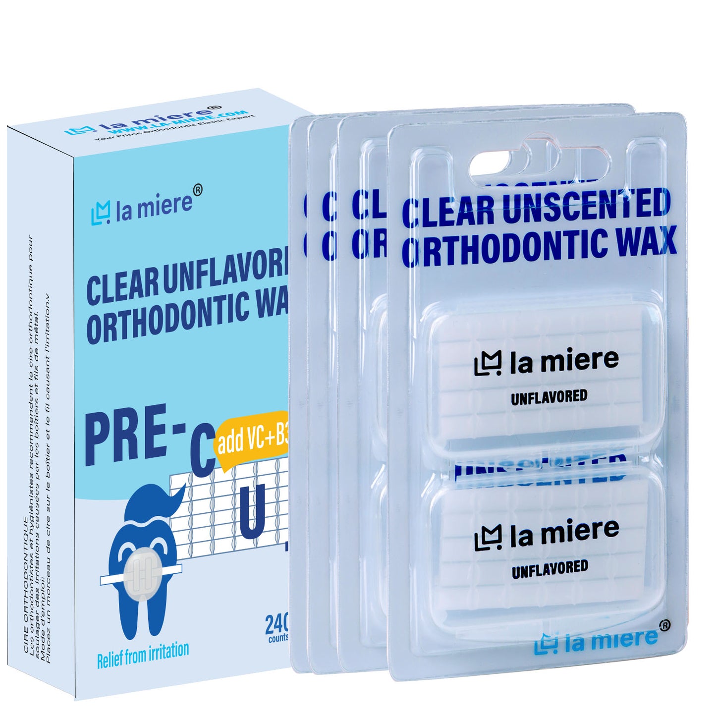 8 Boxes/Pack Pre-Cut Food Grade Dental Wax Orthodontic Wax Braces Wax Shield Lips & Gums Dental Teeth Braces Wearer Unscented (Unscented, 1pack)