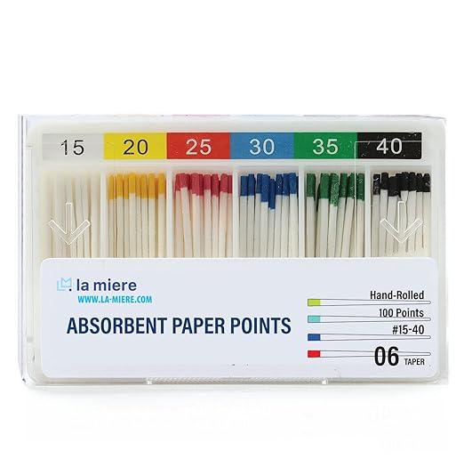 LA MIERE Absorbent Paper Points #15-40 .04 Taper, #15-40 with mm Mark, 100P