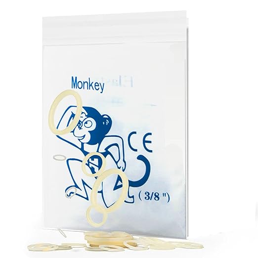 LA MIERE 1000 Pack, Amber Latex Orthodontic Elastics, Dental Bands Intraoral Elastic Bands