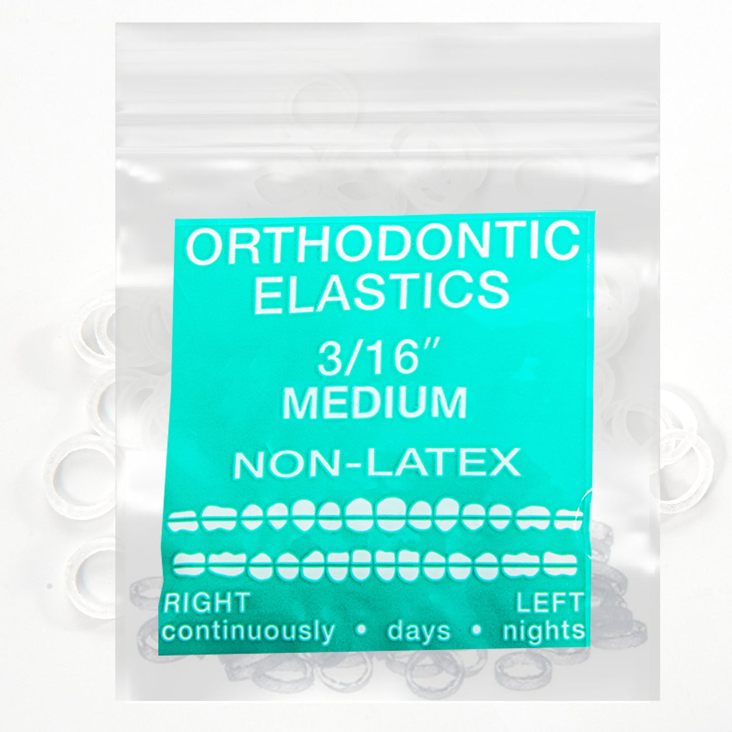 Clear 100 counts Intraoral Elastic Bands Orthodontic Elastics Dental Rubber Bands US Made