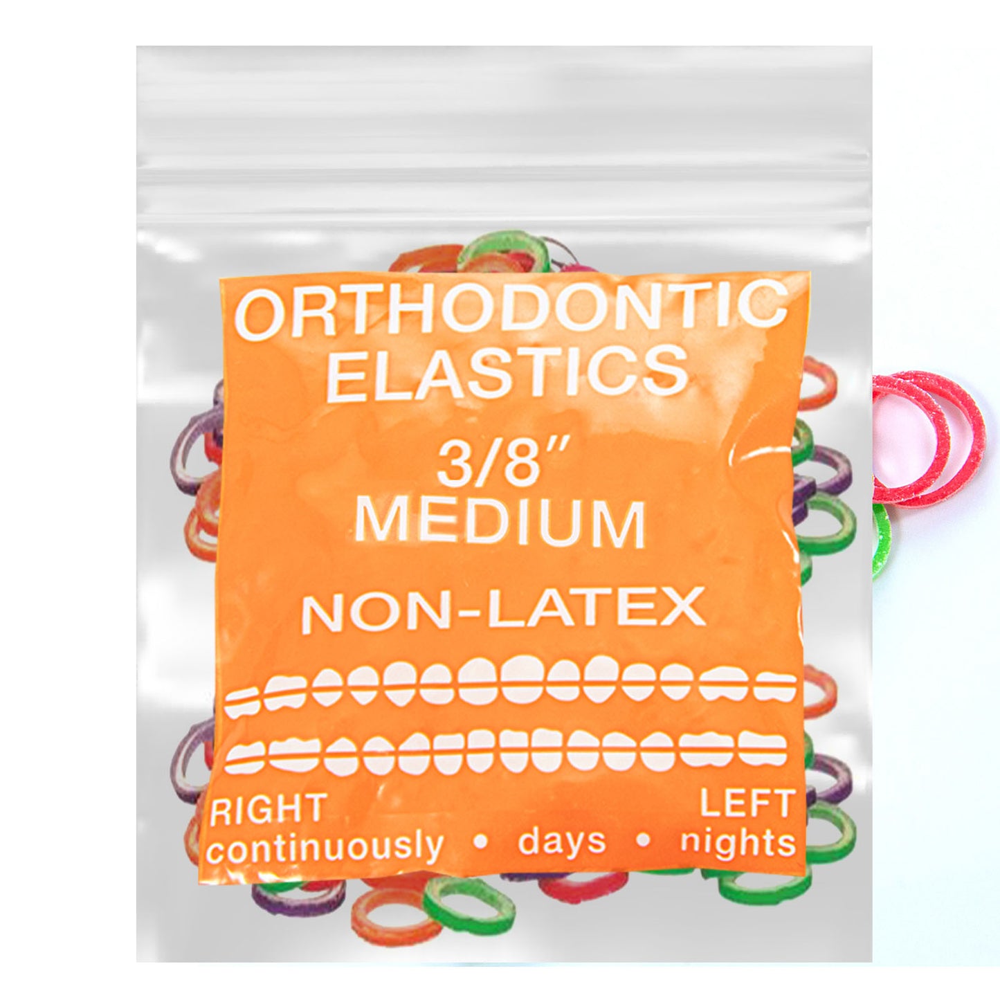 Neon Non-Latex 100 counts Intraoral Elastic Bands Orthodontic Elastics Dental Rubber Bands
