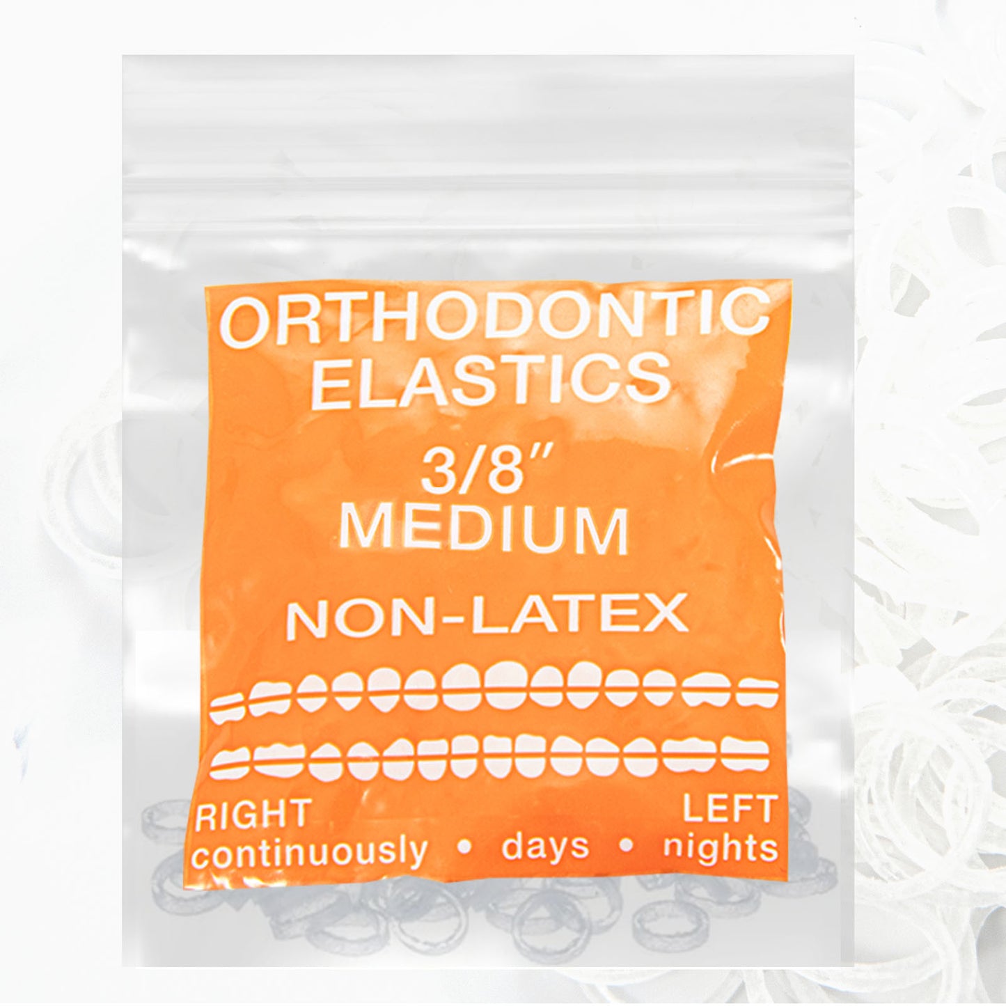 Clear 100 counts Intraoral Elastic Bands Orthodontic Elastics Dental Rubber Bands US Made