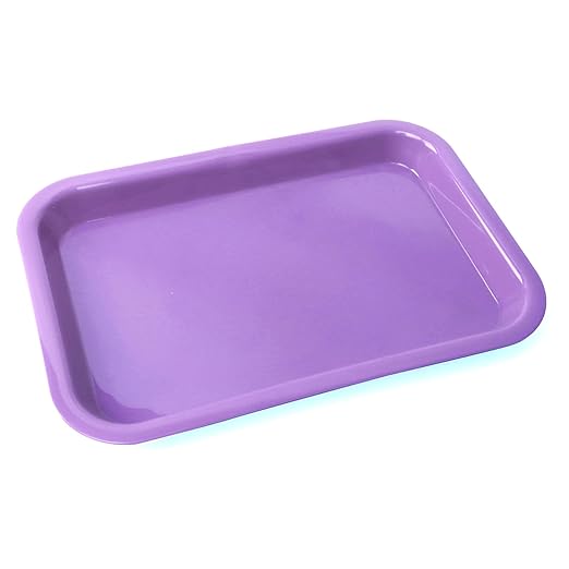 LA MIERE Pastel Lilac Dental Plastic Trays Autoclavable Procedure Flat Trays for Instrument, 13.25" X 9.75", Size F, Pastel Lilac