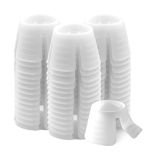 Plastic Disposable Dental dappen Dish with Bendable Hinge Wide Base Makes Dish Stand Firmly, Neil dappen Dish, Eyelash dappen Dish 100/Bag