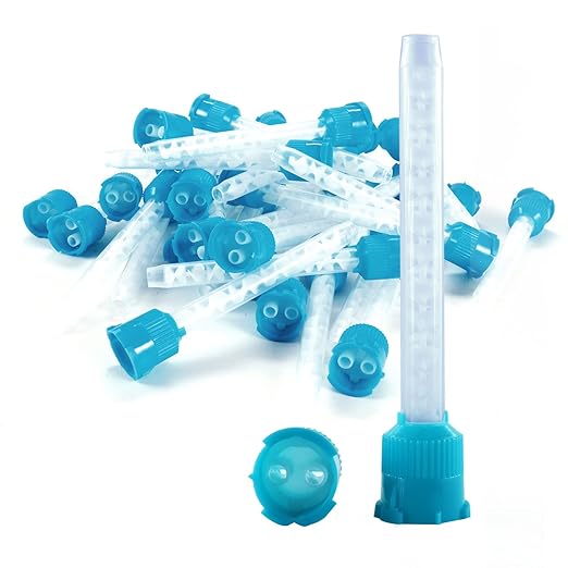 LA MIERE 100pcs Blue/Orange 4:1, Dental Impression Mixing Tips for Temporary