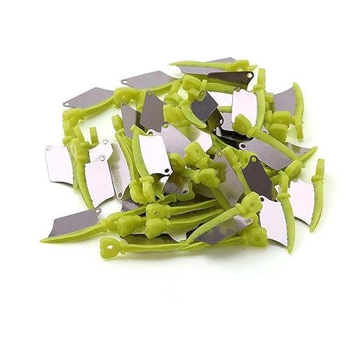 LA MIERE Dental Wedge Guard with Metal Plastic Knife Interproximal Plastic Wedge Stainless Steel Plate (40 Pcs/Box)
