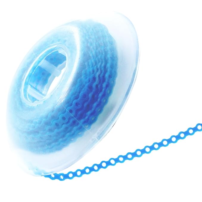 LA MIERE 1 Roll Orthodontic Rubber Chains, Braces Power Chains consisted force in closed, short, long 15'' spools
