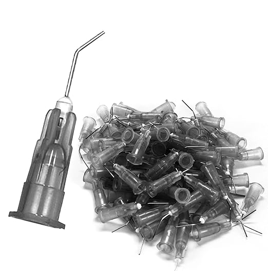 200Pkg. Pre-Bent applicator Tips Etchants Dental PreBent Flow Dispensing Needle Etchants Tips for Oil or Glue Applicator
