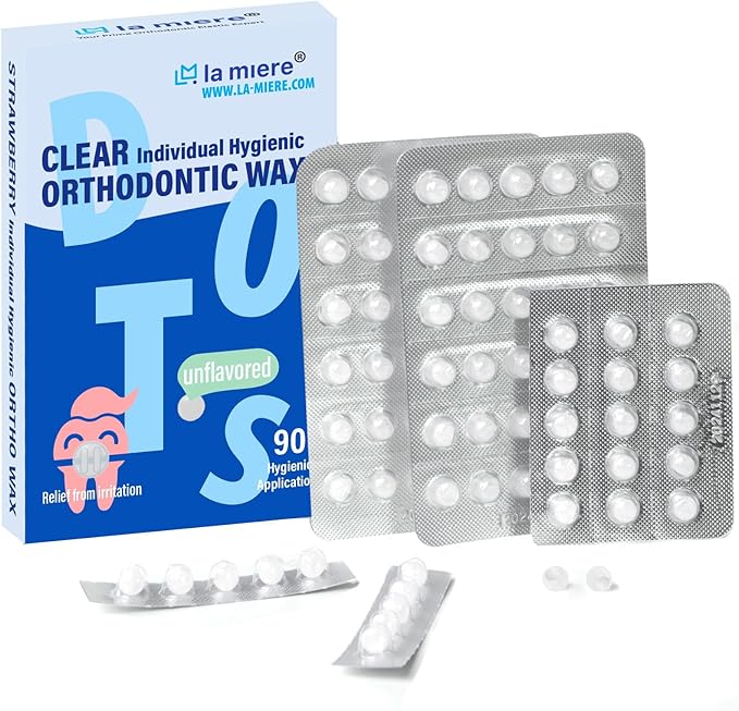 LA MIERE Orthodontic Wax for Braces Wax Dots 90 Individual Hygienic Packaging Dental Wax