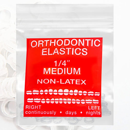 Clear Non-Latex 100 counts, Intraoral Orthodontic Elastics Rubber Bands Made in US