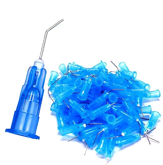200Pkg. Pre-Bent applicator Tips Etchants Dental PreBent Flow Dispensing Needle Etchants Tips for Oil or Glue Applicator