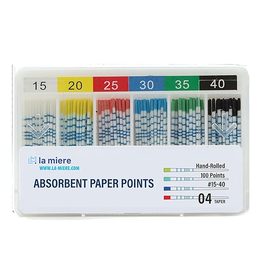 LA MIERE Absorbent Paper Points #15-40 .04 Taper, #15-40 with mm Mark, 100P