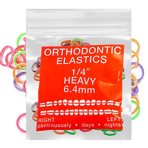 Clear Non-Latex 100 counts, Intraoral Orthodontic Elastics Rubber Bands Made in US