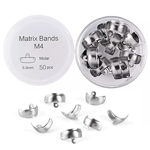 50PCS M4 Decidious Metal Sectional Matrix Band, Dental Sectional Contoured Matrices Matrix Bands, Metal Matrices
