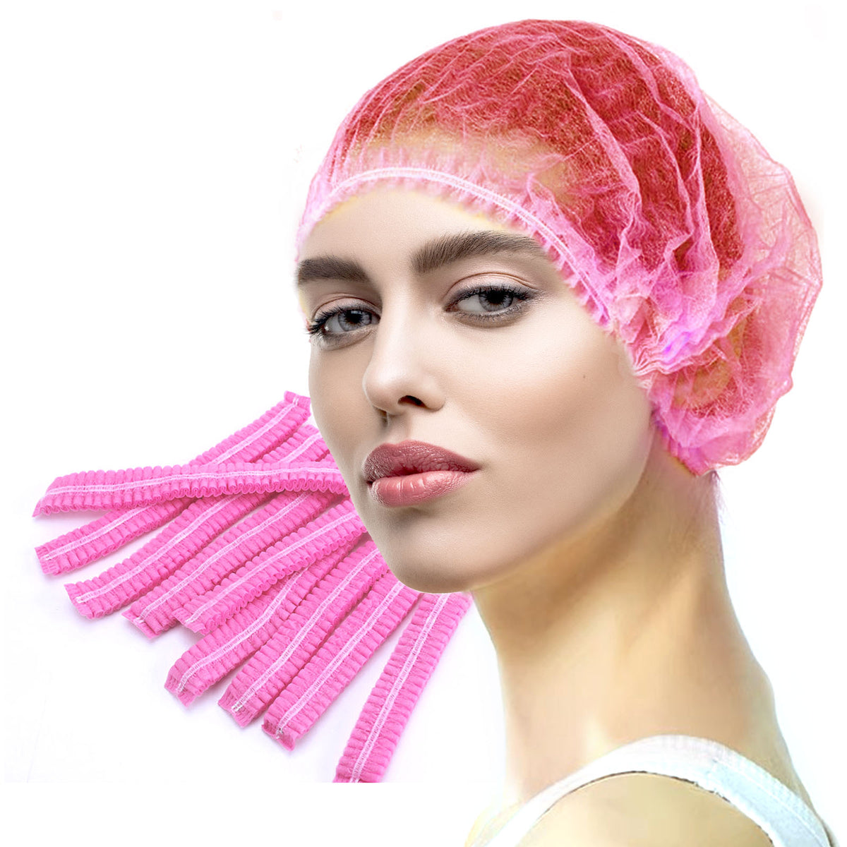 24 Inch Disposable Nonwoven Bouffant Caps Hair Net Non-Pleated Hairnets 24 Inch Disposable Nonwoven Bouffant Caps Hair Net Non-Pleated Hairnets