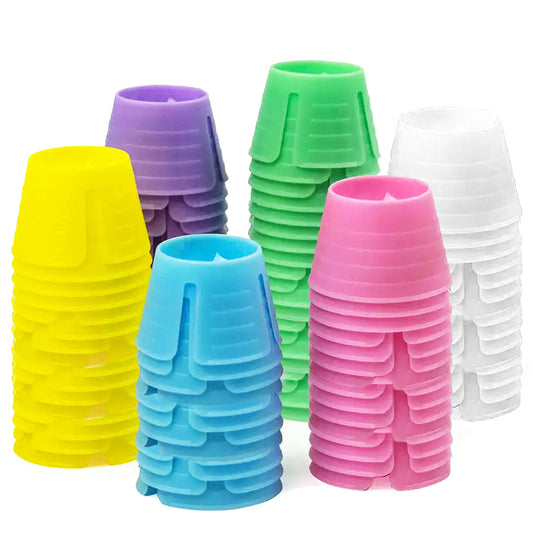Plastic Disposable Dental dappen Dish with Bendable Hinge Wide Base Makes Dish Stand Firmly, Neil dappen Dish, Eyelash dappen Dish 100/Bag