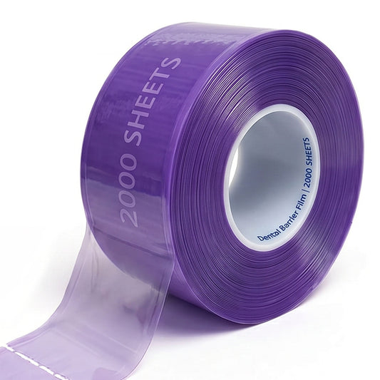 2000 Sheets Blue Barrier Film with Adhesive Coating 4"x 6" Perforated Sheets Adhesive Barrier Film for Dental, Medical & Tattoo, Roll Only