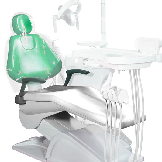 Non-Slip Dental Half Chair Medium Covers, 27.5” x 24" Disposable Dental Chair Sleeve, Waterproof Plastic Cover Sleeves (1Box, 225/Bx) …