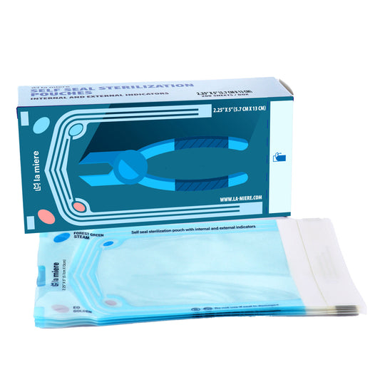 2.25”X5” 200P Self Sterilization Pouches for Dental Offices, Autoclave Bags Pouch for Dentist Tools, for Cleaning Tools, 200 Pouches Per Box, 1 Box of Paper Box