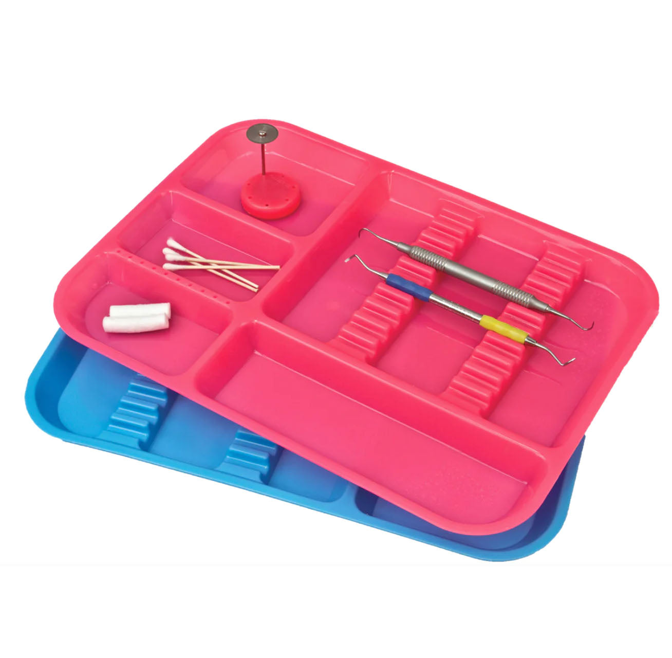 Dental Instrument Divided Tray, Autoclavable Divided Setup Tray, Divided Separate B-Lok Divided Tray, Size B (Ritter) - Plastic, 13-3/8" x 9-5/8" x 7/8"